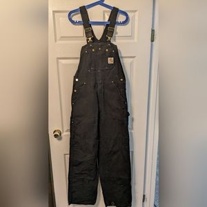 Carhartt black jean overalls 34x32